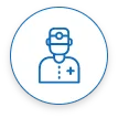 Medical professional nurse icon in blue circle