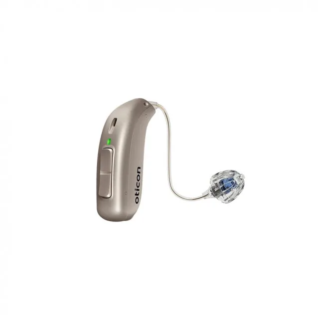 Oticon Jet PX silver behind-the-ear hearing aid