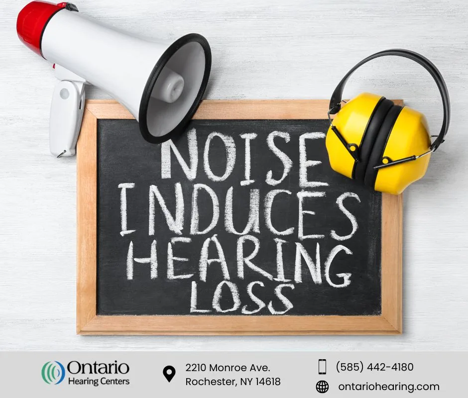 Common risk factors for hearing loss including age, noise exposure, and medical conditions