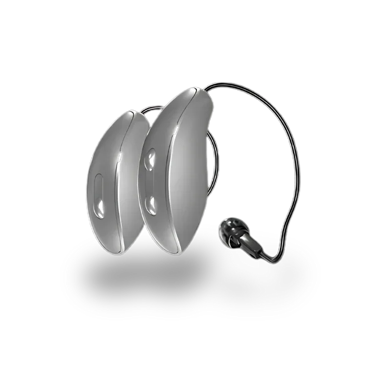 Starkey Edge AI silver receiver-in-canal hearing aids