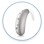 Unitron Stride behind-the-ear hearing aid in silver