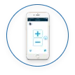 Smartphone with hearing aid control app interface